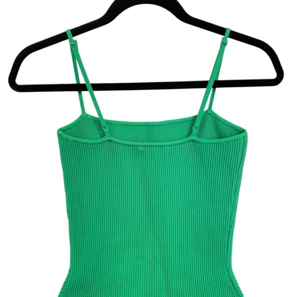 Aritzia Babaton Sculpt Knit Ribbed Mini Dress In Gloss Green - Picture 5 of 9